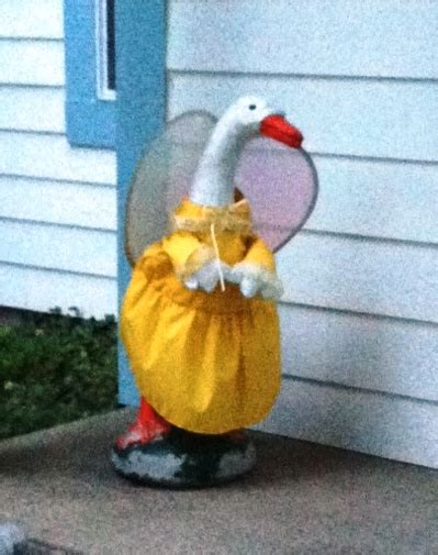 goose statue dress up